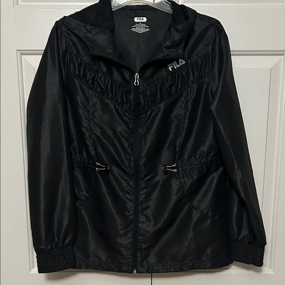 Fila Shiny Black Hooded Jacket